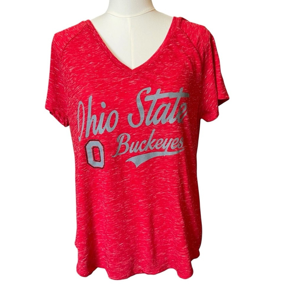 Ohio State Buckeyes Womens Shirt Medium V-Neck Short Sleeve